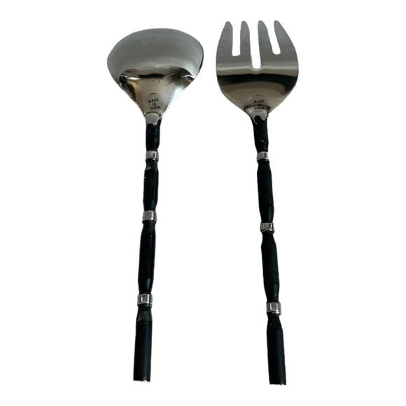 VNTG Serving Silverware Storehouse Artisan Server 2Pcs SALAD SET Stainless Steel - Picture 5 of 7